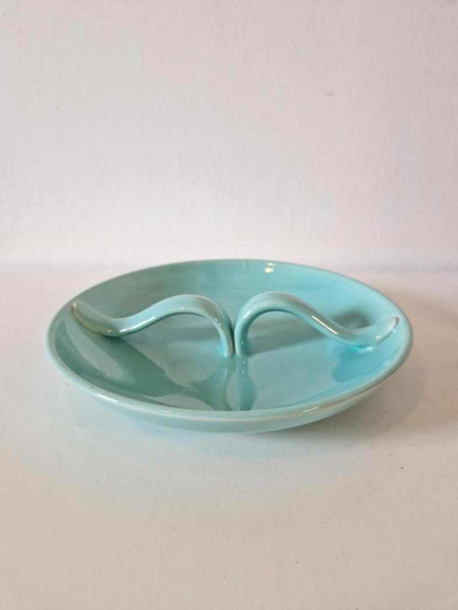 Vintage Pastel Schaal Mintgroen Jaren 50 Porselein Servies image 2