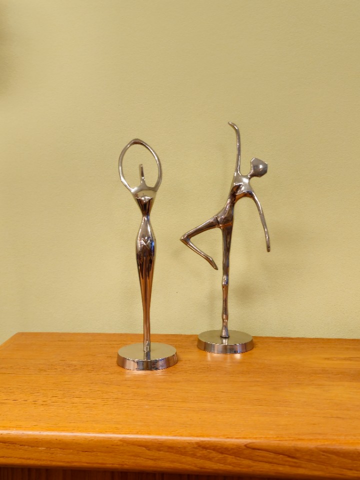 2X Chrome-Kleurige Ballerina Ballet Danseres Dame image 7