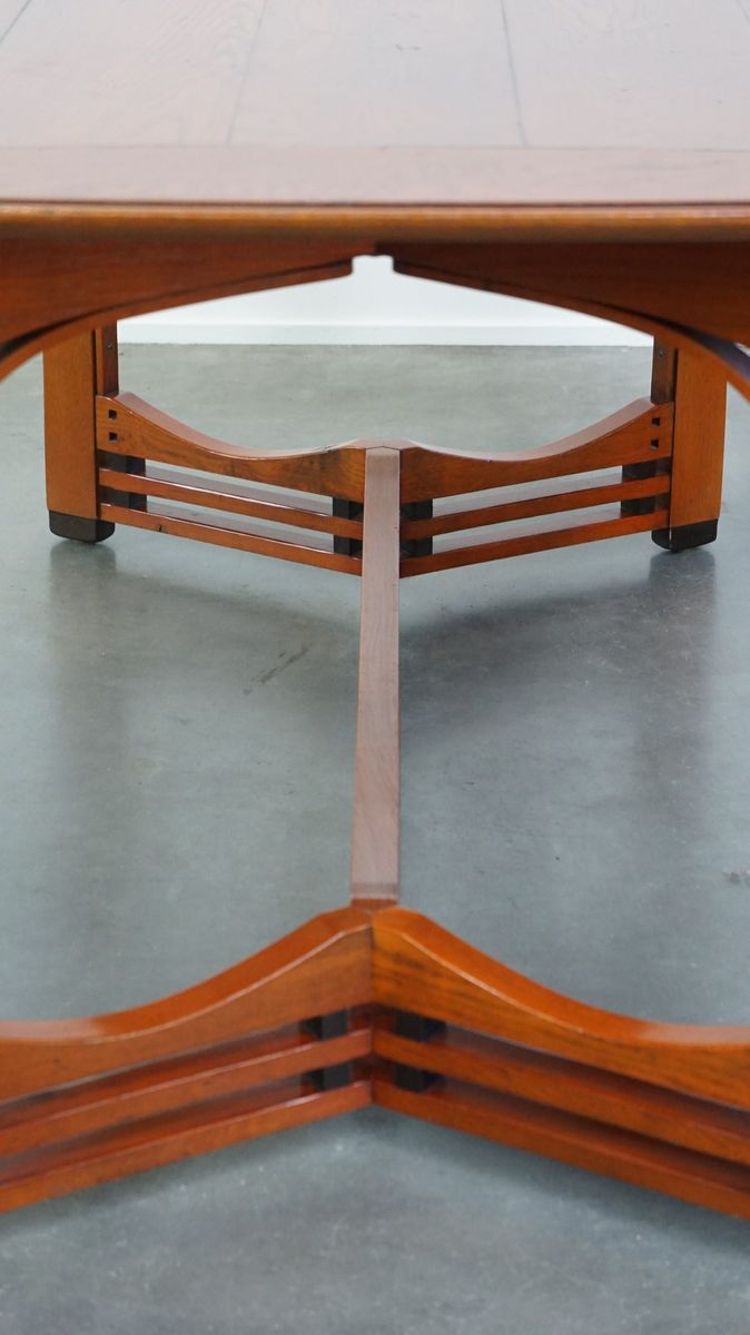 Zeer Mooie 4 Tot 6 Persoons Art Nouveau Design Eetkamertafel Van Schuitema Met Prachtige Details image 13