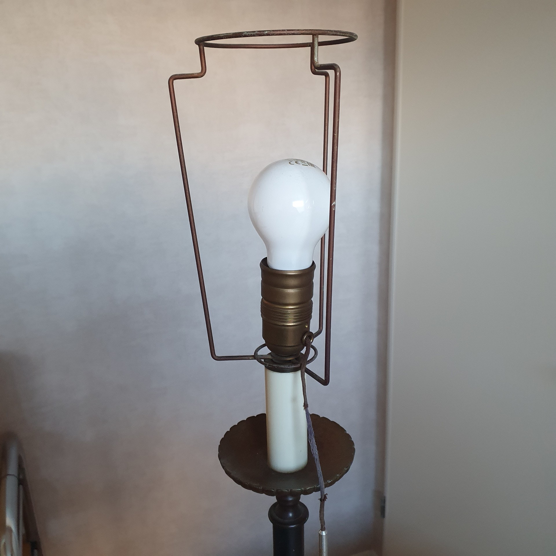 Klassiek - Vloerlamp - Staande Lamp - Met Leder Omkleed -1950 image 11