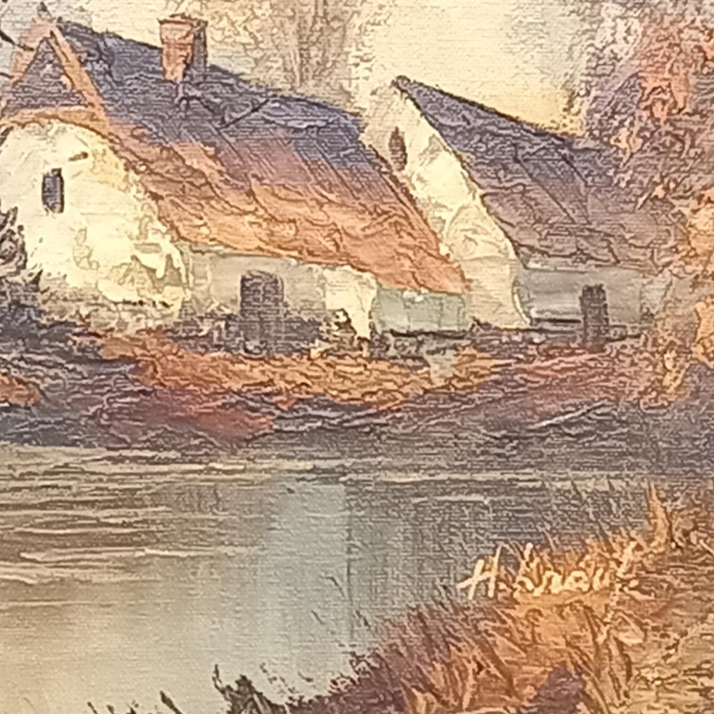 Vintage Waterrijk Landschap Met Boerderij In Lodewijk Xvi L image 7