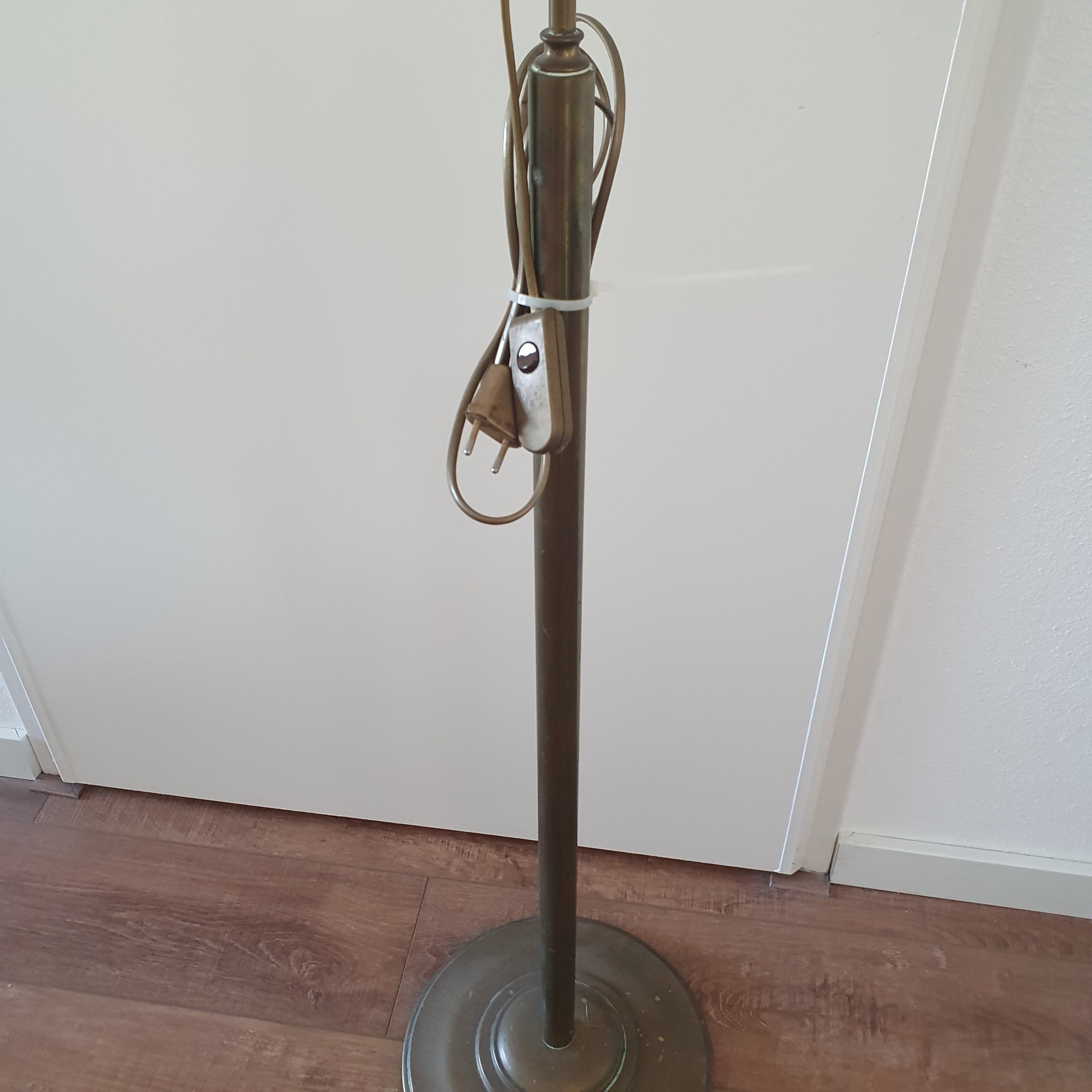 Vintage - Vloerlamp - Staande Lamp - Koper - Opaline Kap image 11