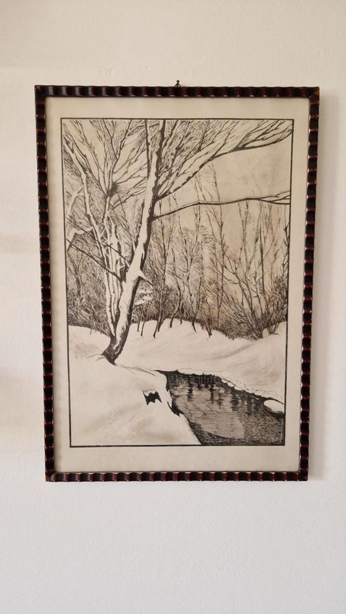 Antieke Pentekening In Lijst image 3