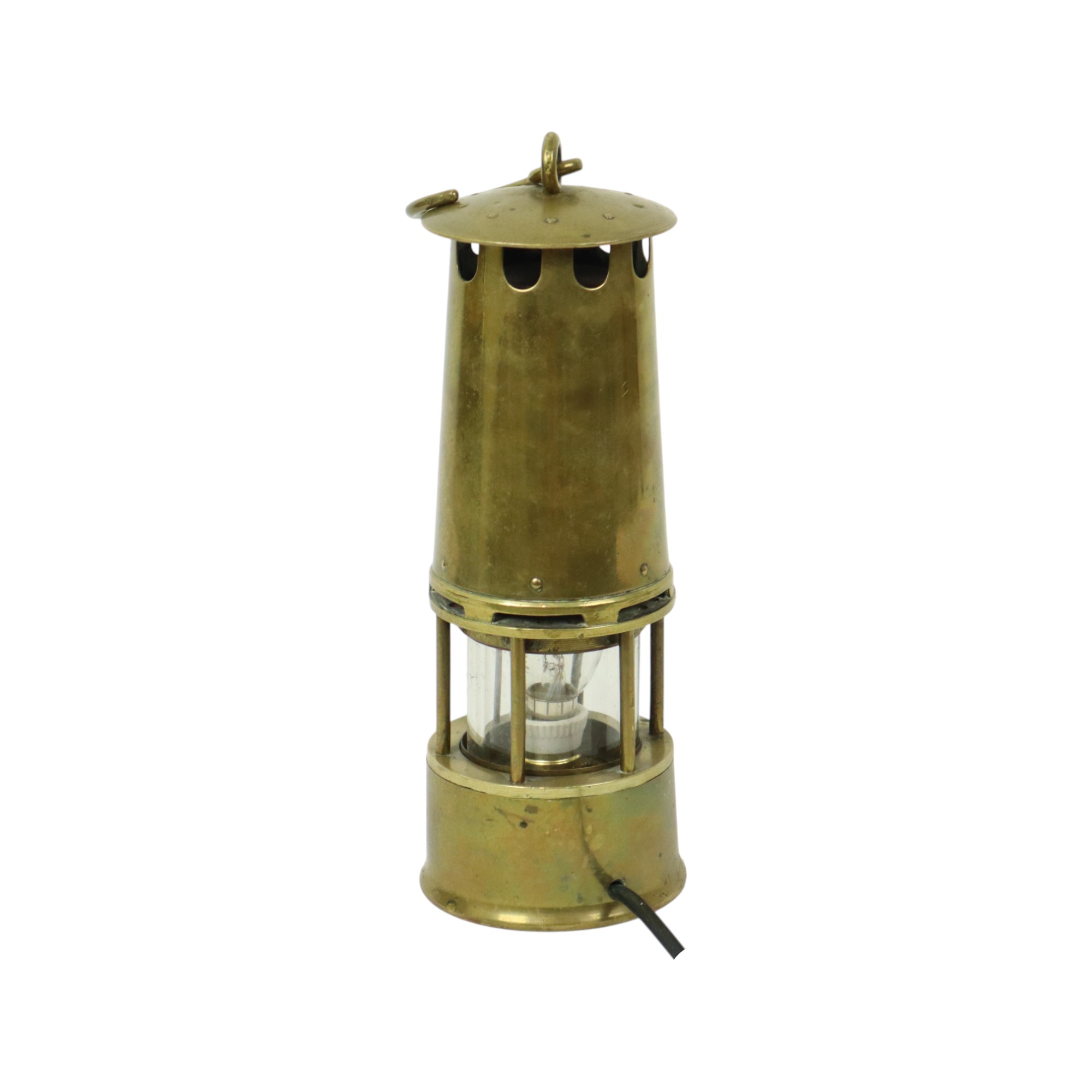 Oude Messing Mijnwerkerslamp Memorabilia Mijn 26cm image 10