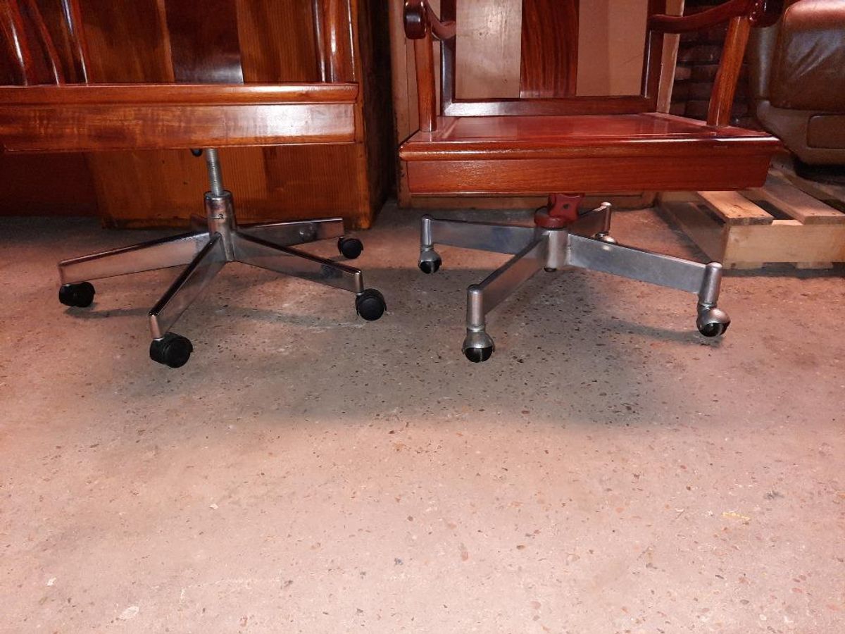 2 Mahonie Bureaustoelen Chinese Stijl image 4