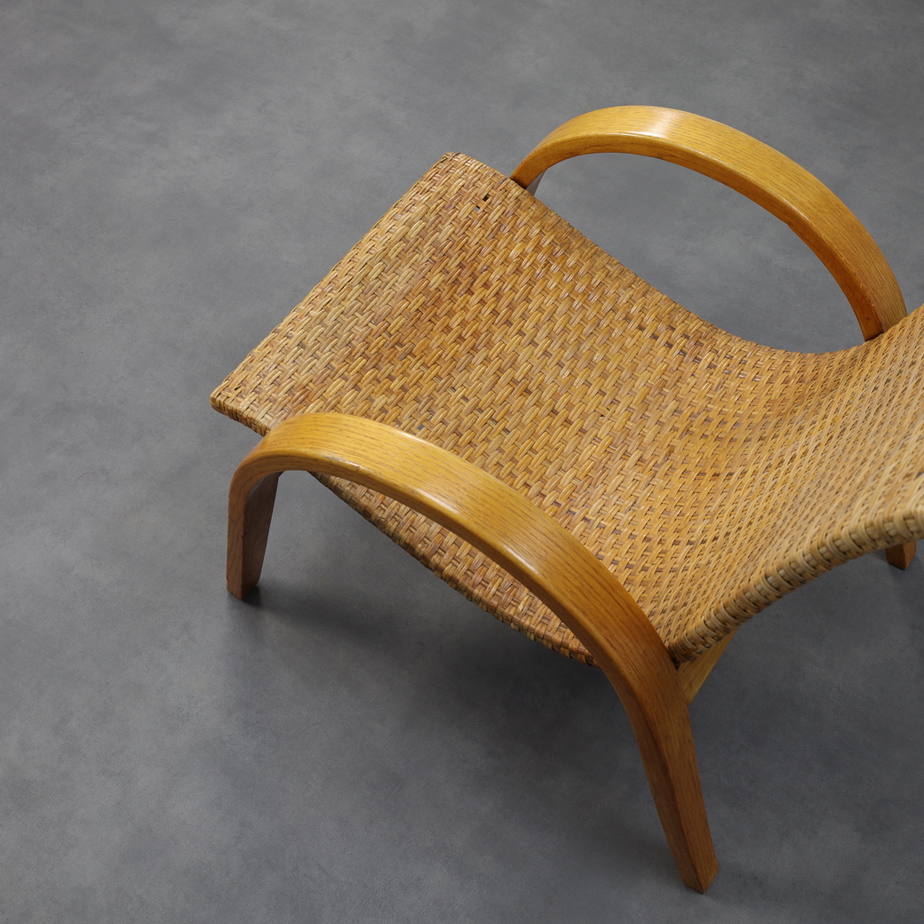 Rare Armchair In Wood And Woven Rattan, 1960s image 8