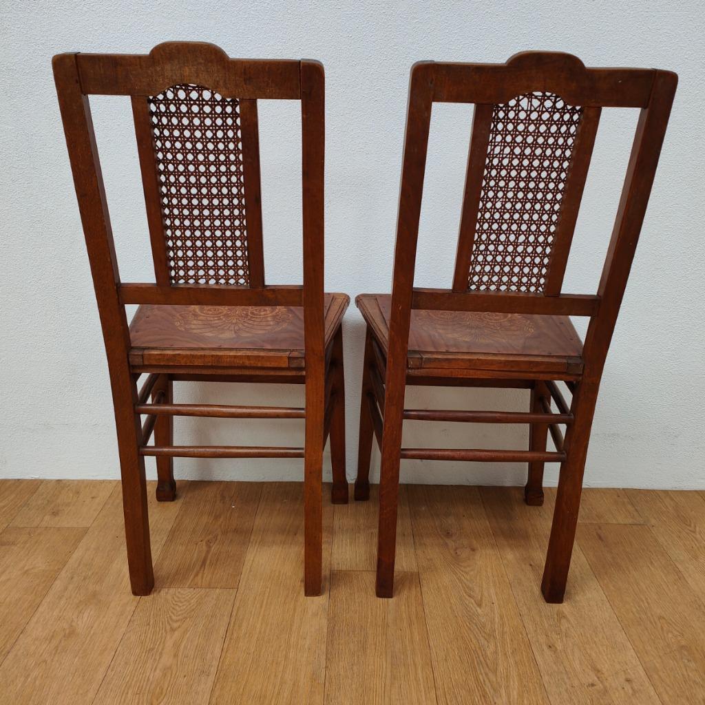 Vintage Houten Café Stoelen, Bistrostoelen, Eetkamerstoelen Set Prijs image 17