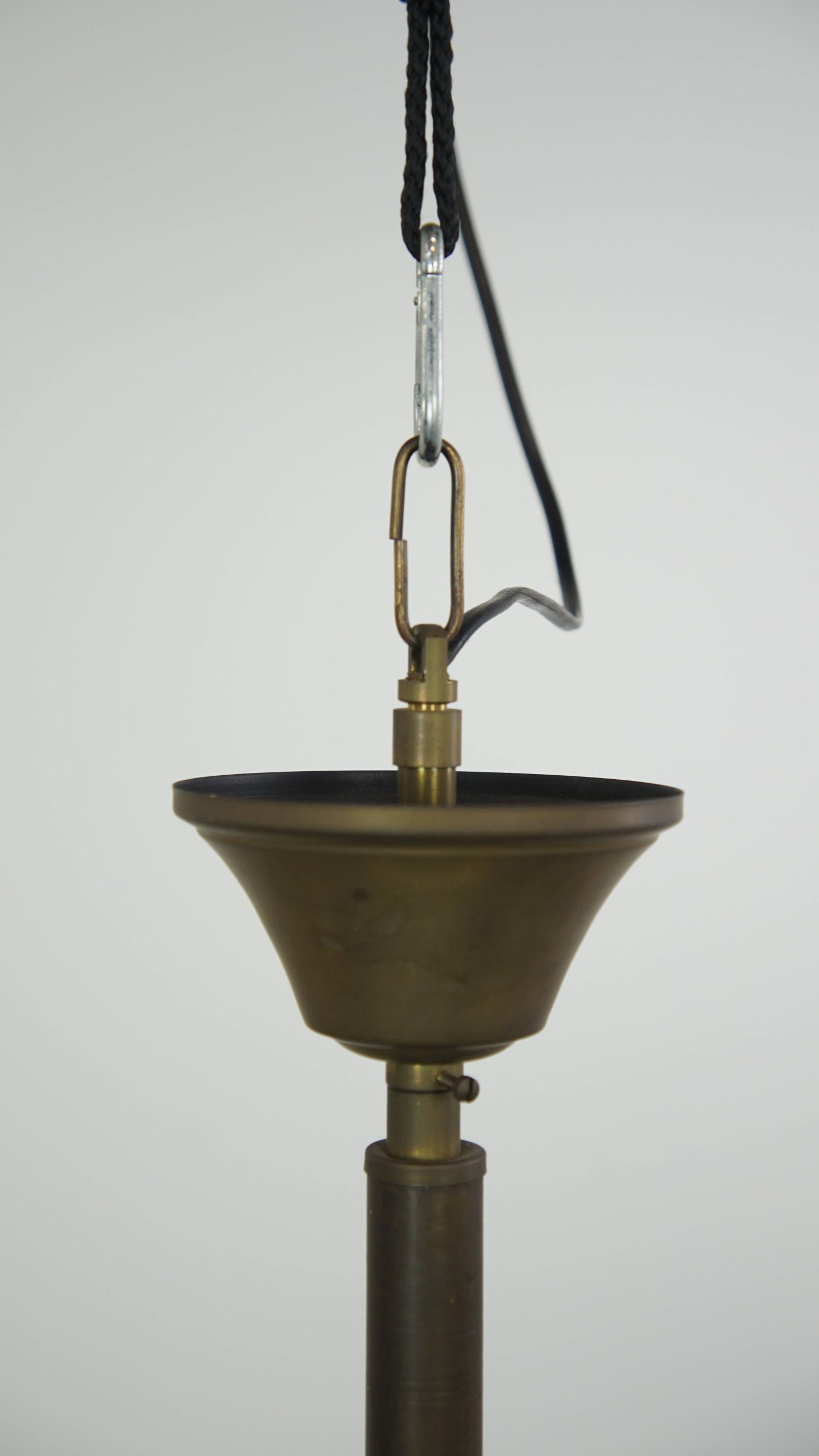 Charmante Vintage Glazen Bol Hang/ Plafondlamp Van Melkglas In Art Deco Stijl image 5
