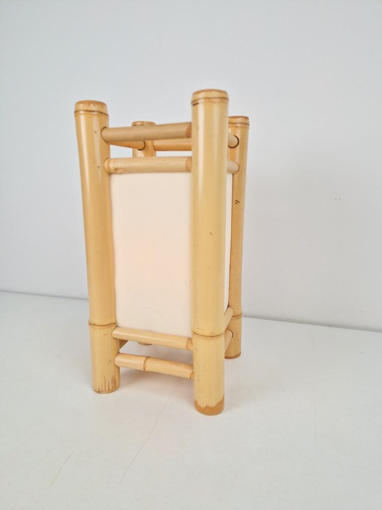 Vintage Bamboe Canvas Lamp Boho image 4