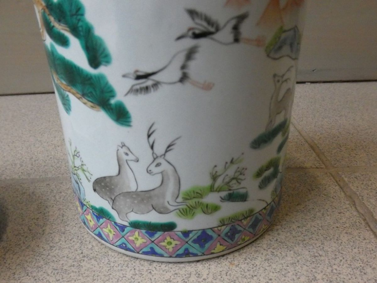 Chinese Theedoos Met Kraanvogels image 3