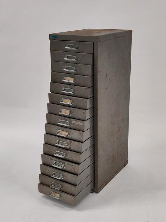 Vintage Metalen Kast Industriële Metalen Ladekast Kastje image 6