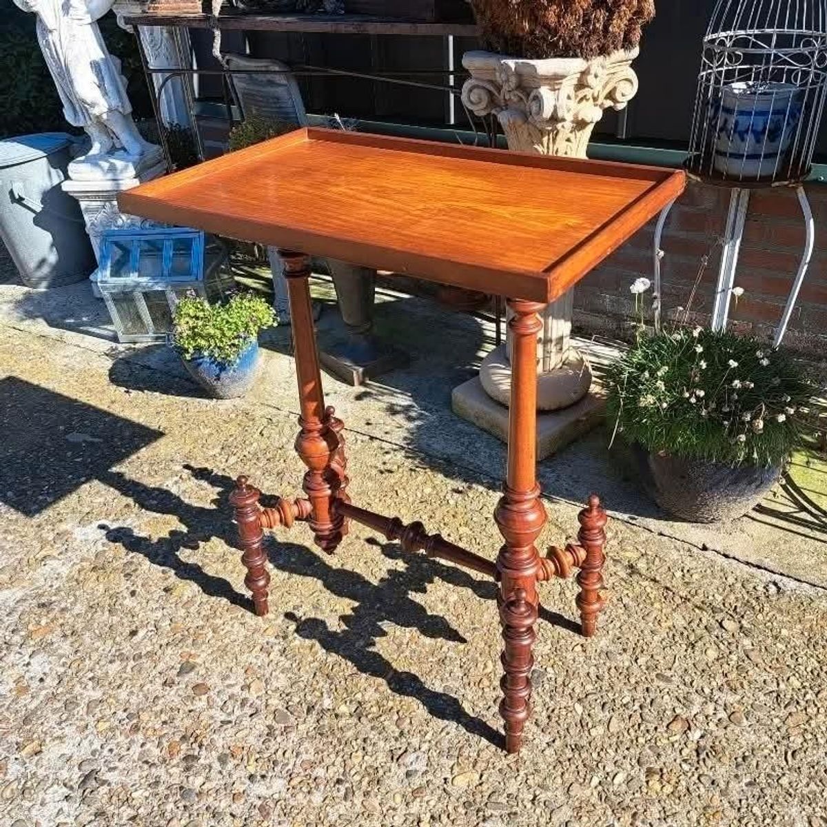 Antieke Spinnen Bijzettafel Sidetable, Haltafel image 2