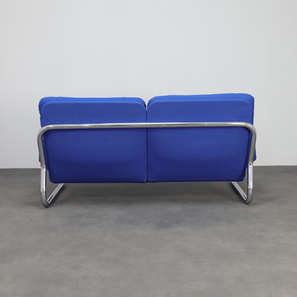 Chrome Tubular Frame Two-seater Sofa, 1970s image 5
