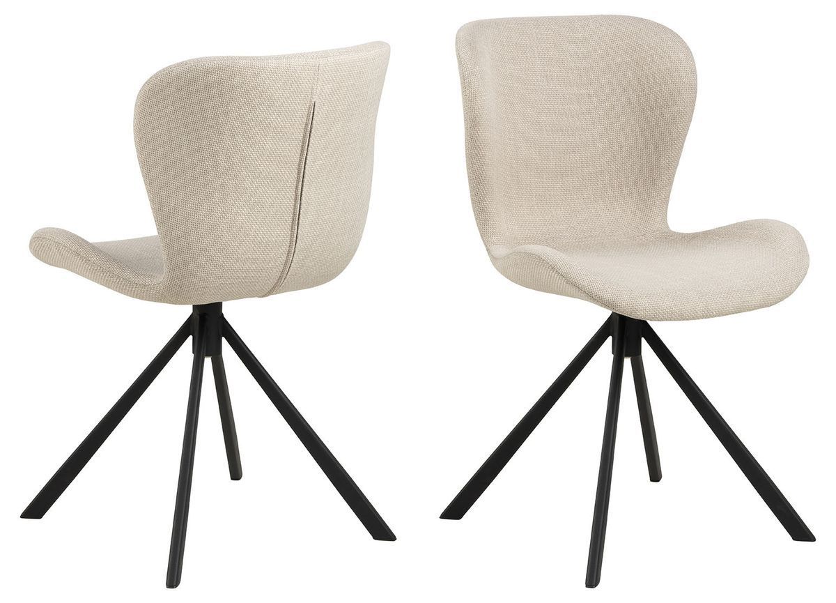 Pescara Eetkamerstoel - Set Van 2 - Beige Met Mat Zwart Frame image 10