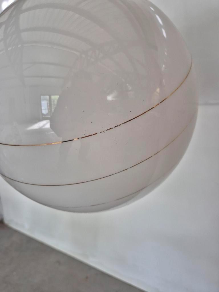 Vintage Opaline Space Age Lamp Met Gouden Randen Globe image 10