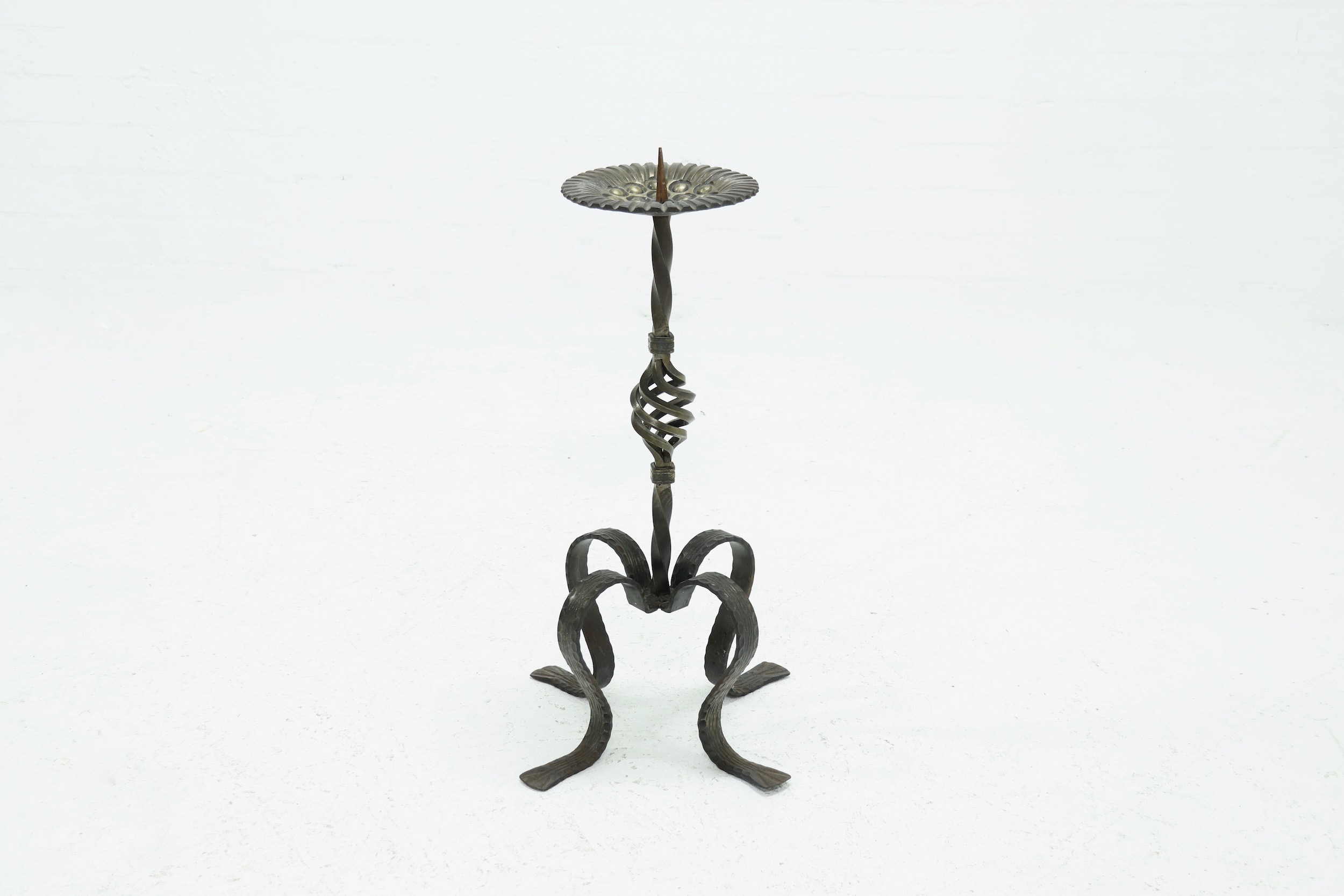 Impressive Sculptural Brutalist Metal Candle Holder 1960S image 4