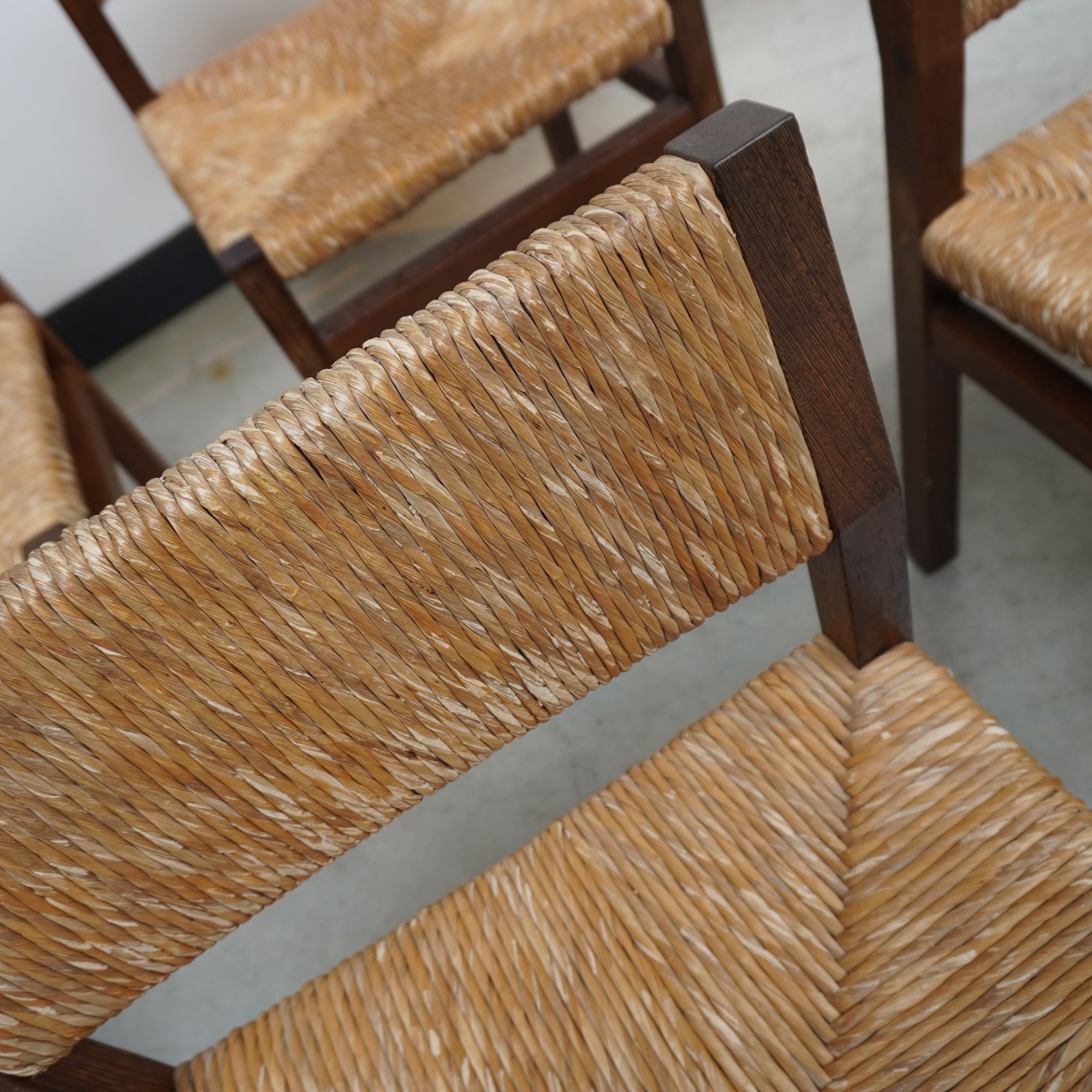 Wenge & Wicker Dining Chairs Set Of 8 'se82' Design By Martin Visser, 1970s image 5
