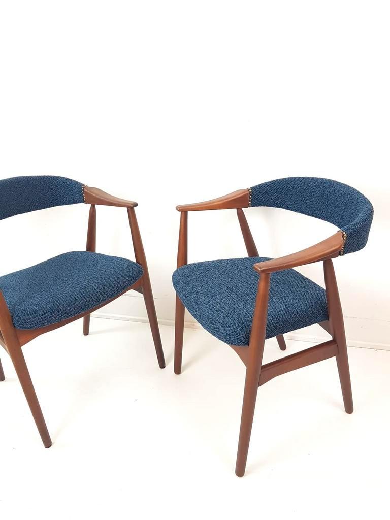 Set Van 2 Deense Vintage Farstrup Stoel Blauw Thomas Harlev image 3