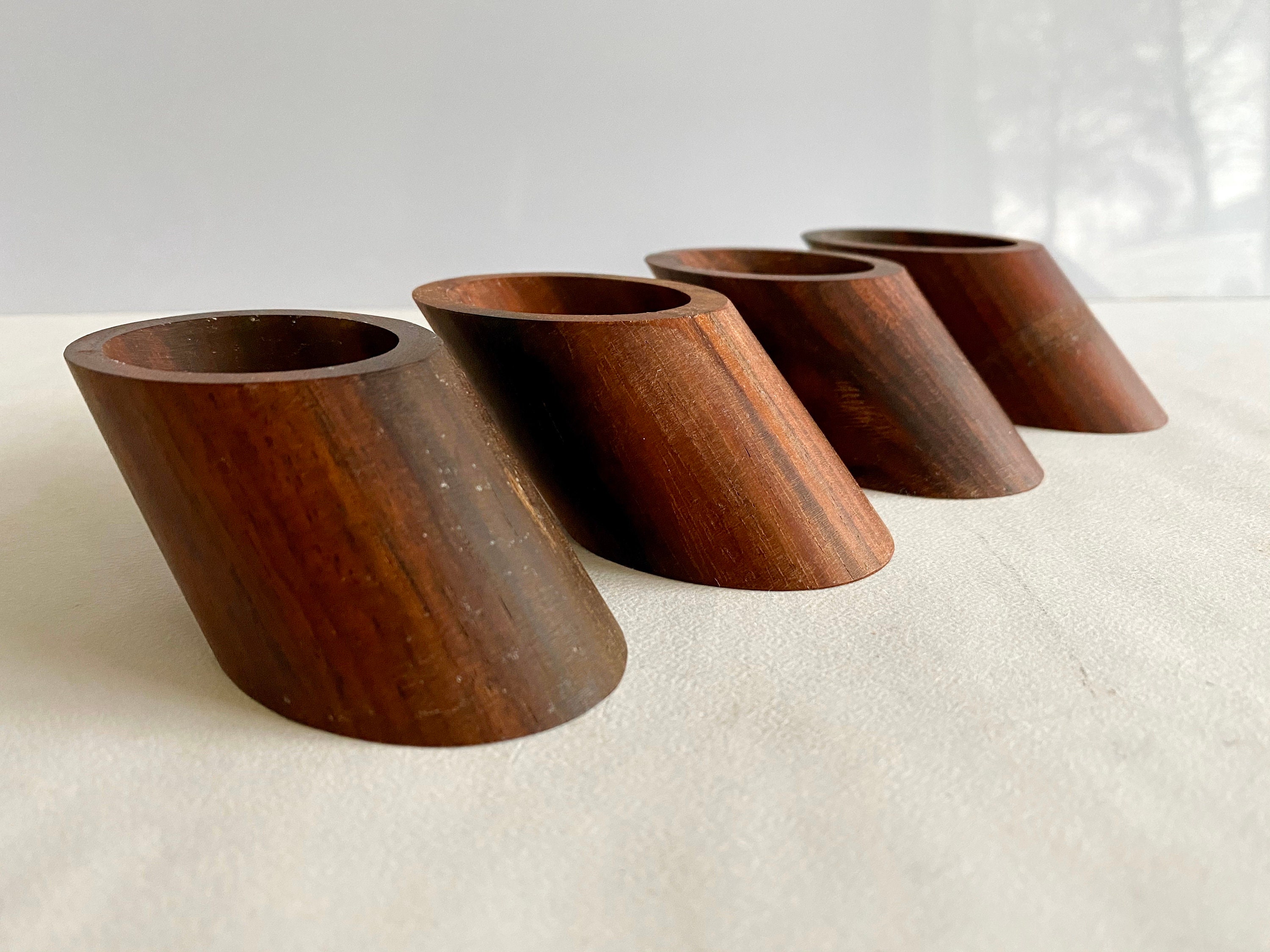 Set Van 4 Vintage Palissander Servetringen | Kerst image 11