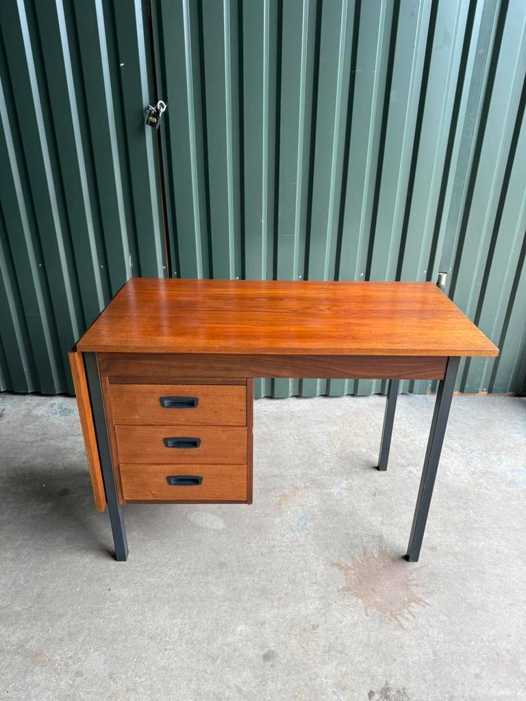 Vintage Teak Bureau Met Verlengbaar Blad Van Hmf image 5