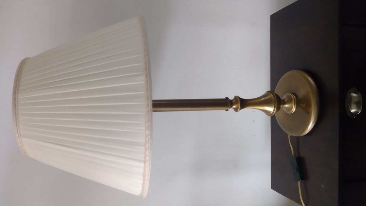 Vintage Klassieke Geborstelde Messing Tafellamp image 7