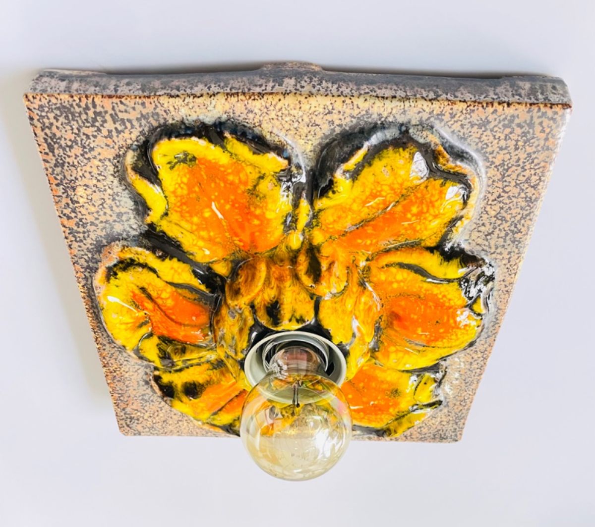 Keramische Wandlamp Hustadt Leuchten Germany ‘70 image 3