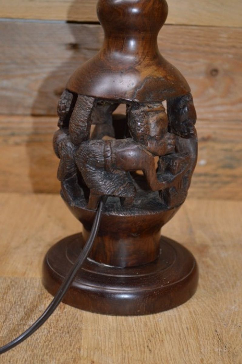 Schemerlamp Mens Figuur Tropisch Hout image 9