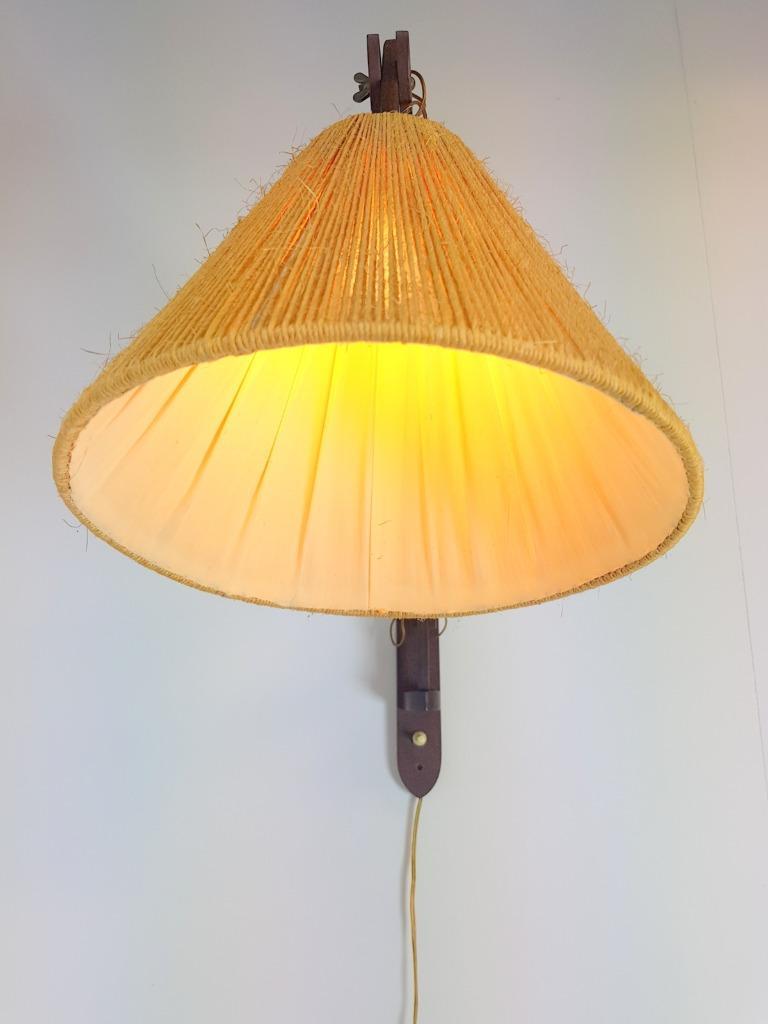 Vintage Fog & Mørup Teak Wandlamp Schaarlamp Rope 60 Denmark image 7