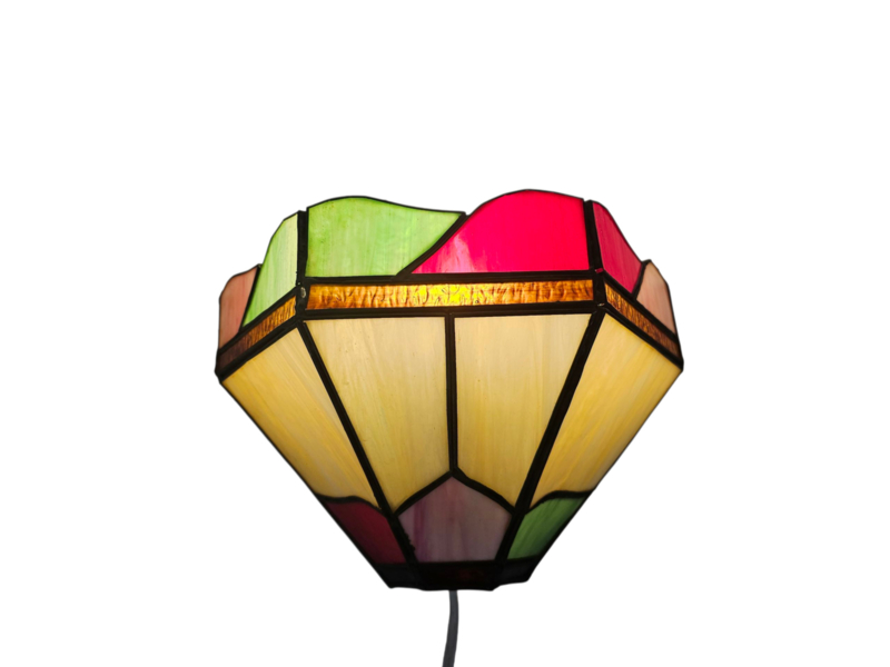 Wandlamp - Tiffany Stijl - Glas En Lood - 3e Kwart 20e Eeuw image 3