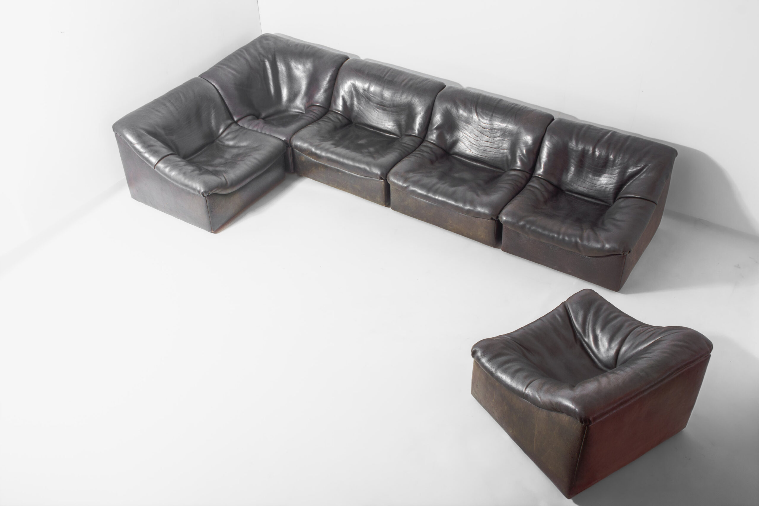 Modulaire Mid Century Lederen Bank Van De Sede (ds 46), Zwitserland 1970 image 2