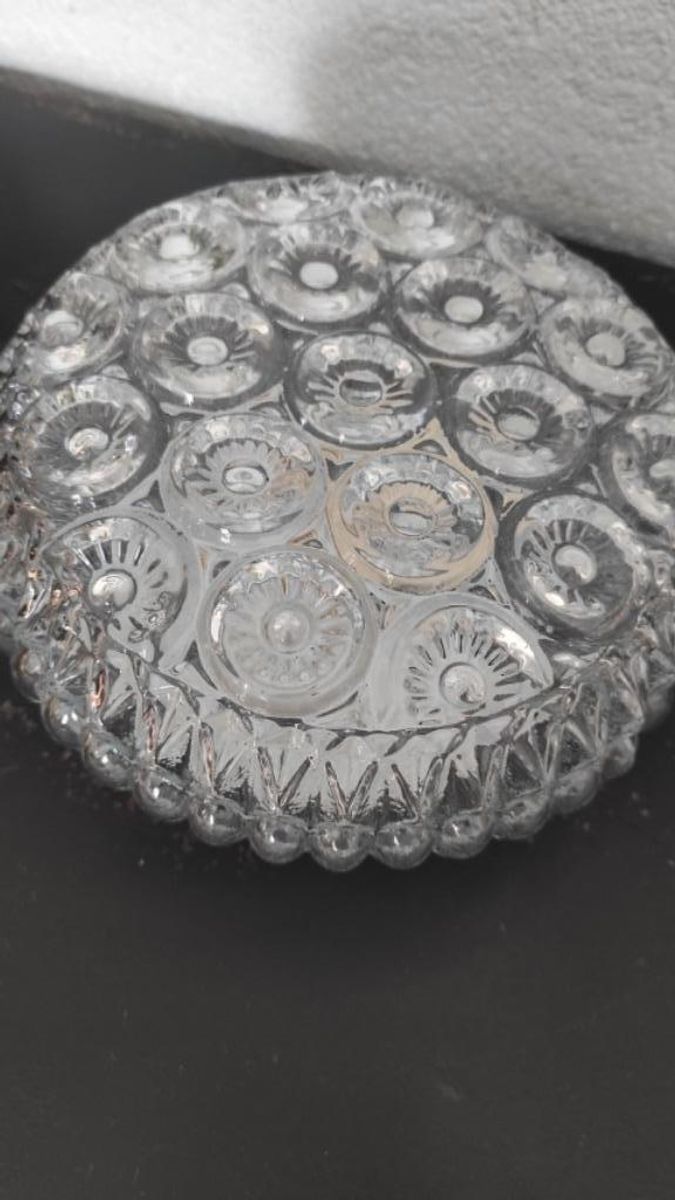Vintage Plafondlamp Glas Rond Met Kleine Rondjes image 3