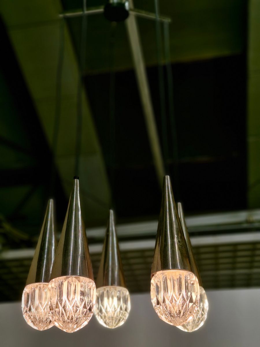 Vintage Hanglamp / Luster Iceglas Kaiser Leuchten image 3