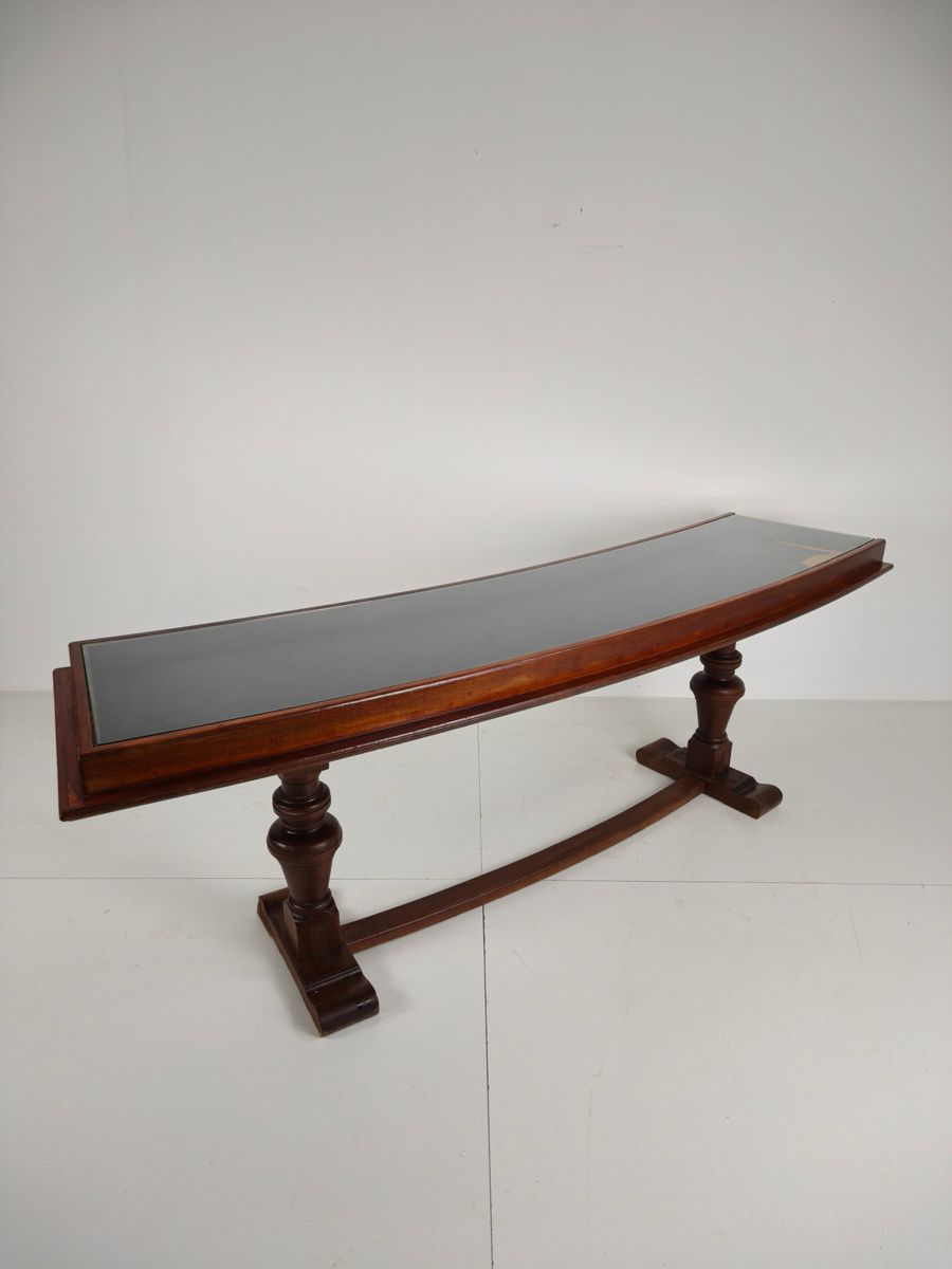 Eikenhouten Museumvitrinekast Uit De Jaren 40-50 – Horizontaal Gebogen Model image 8