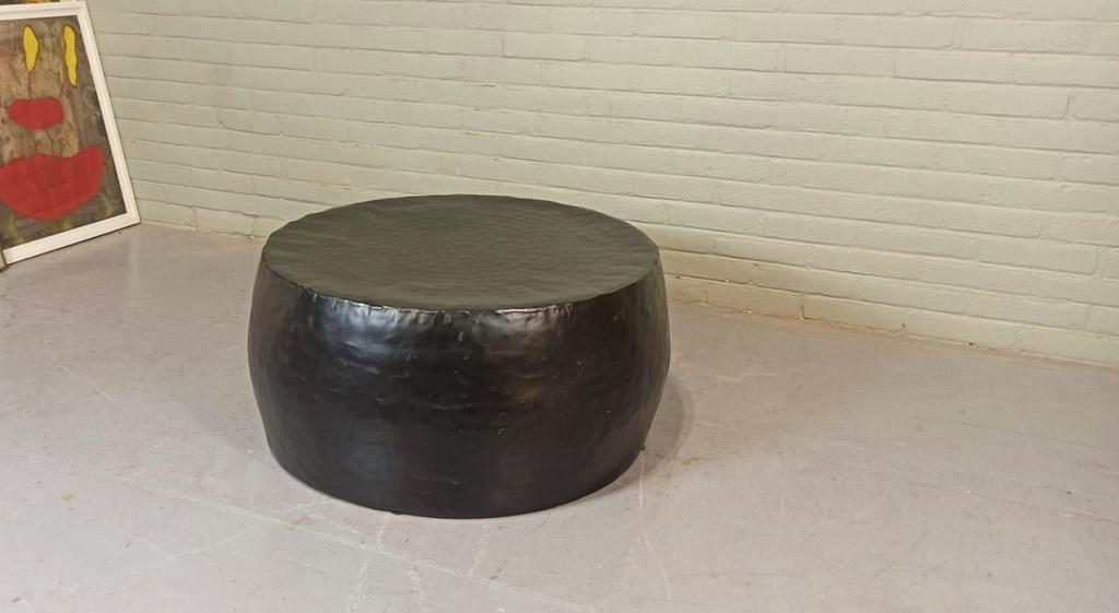 Zwarte Metalen Trommel Salontafel, Rond, 70 Cm image 3