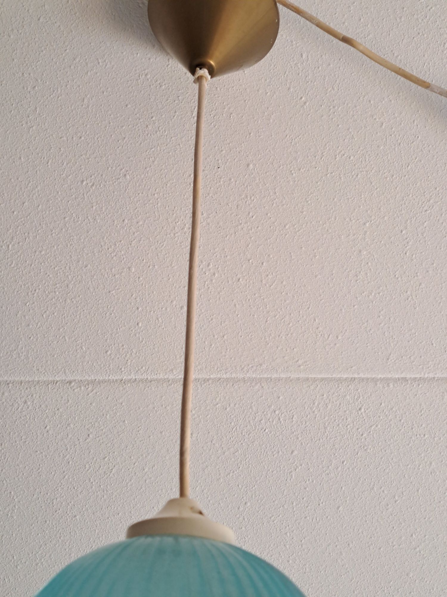 Vintage Glazen Hanglamp Blauw image 5