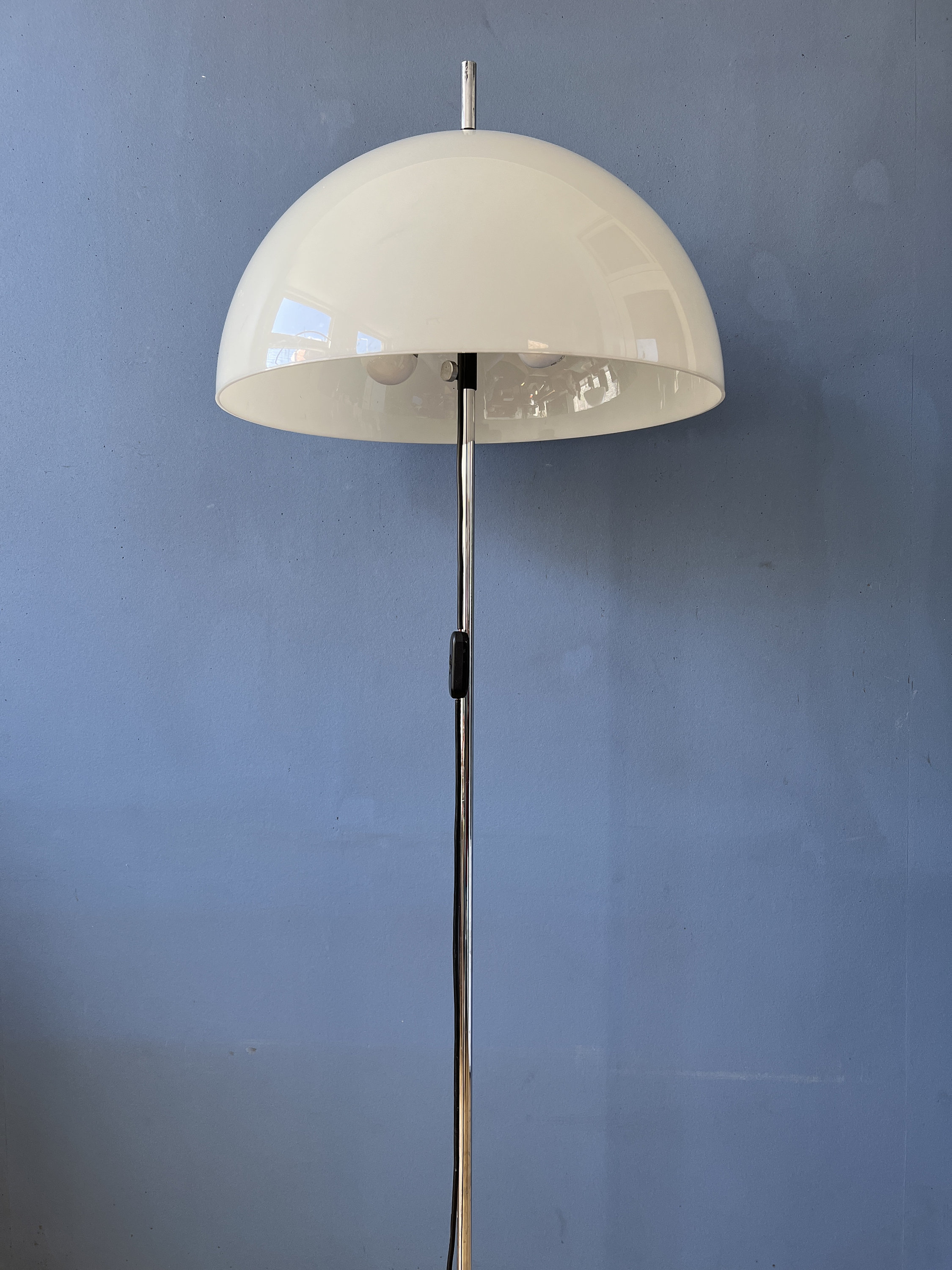 Vintage Dijkstra Mushroom Vloerlamp Met Kap Van Wit Acrylglas image 8