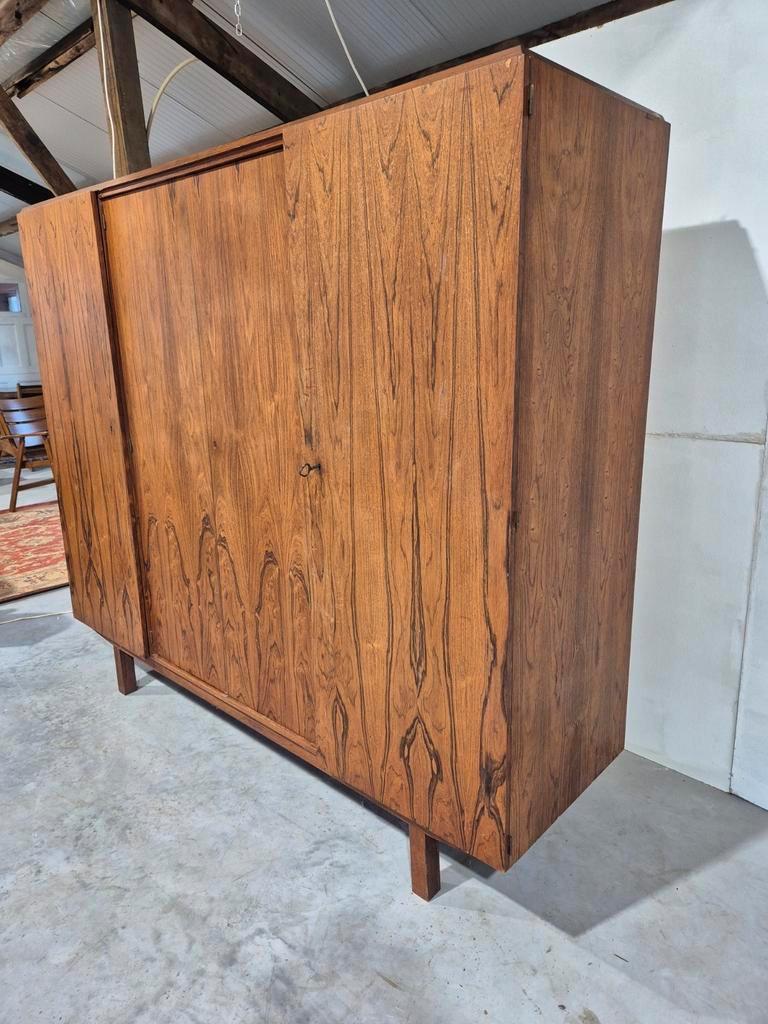 Mid Century Pallisander Fineer Klerenkast 4 Deurs Deens image 6