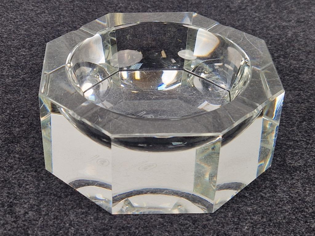 Mid-century Moser Kristallen Asbak Gemerkt ‘50 Kristal Rare image 2