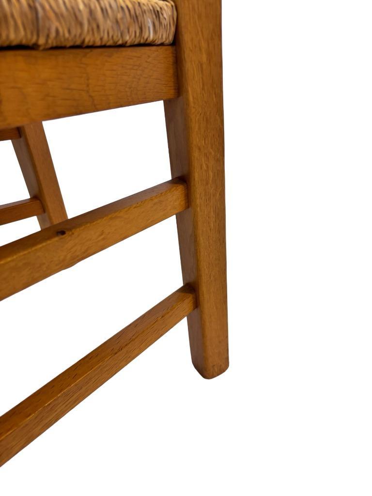 Vintage Set Van 6 Eetkamerstoelen Eiken En Riet Design image 14
