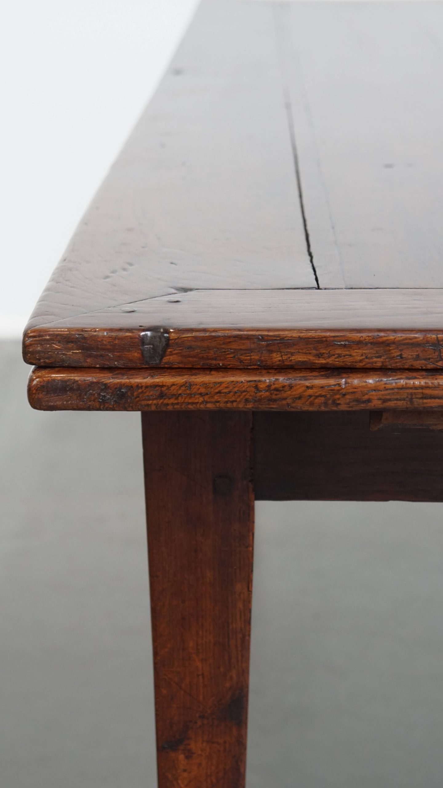 Antieke Franse Eikenhouten Uitschuifbare Xxl Eettafel Uit Eind 18e/ Begin 19e Eeuw image 11