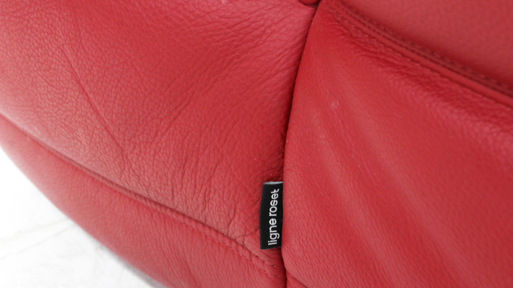 Togo Armchair Red Leather By Michel Ducaroy For Ligne Roset image 10