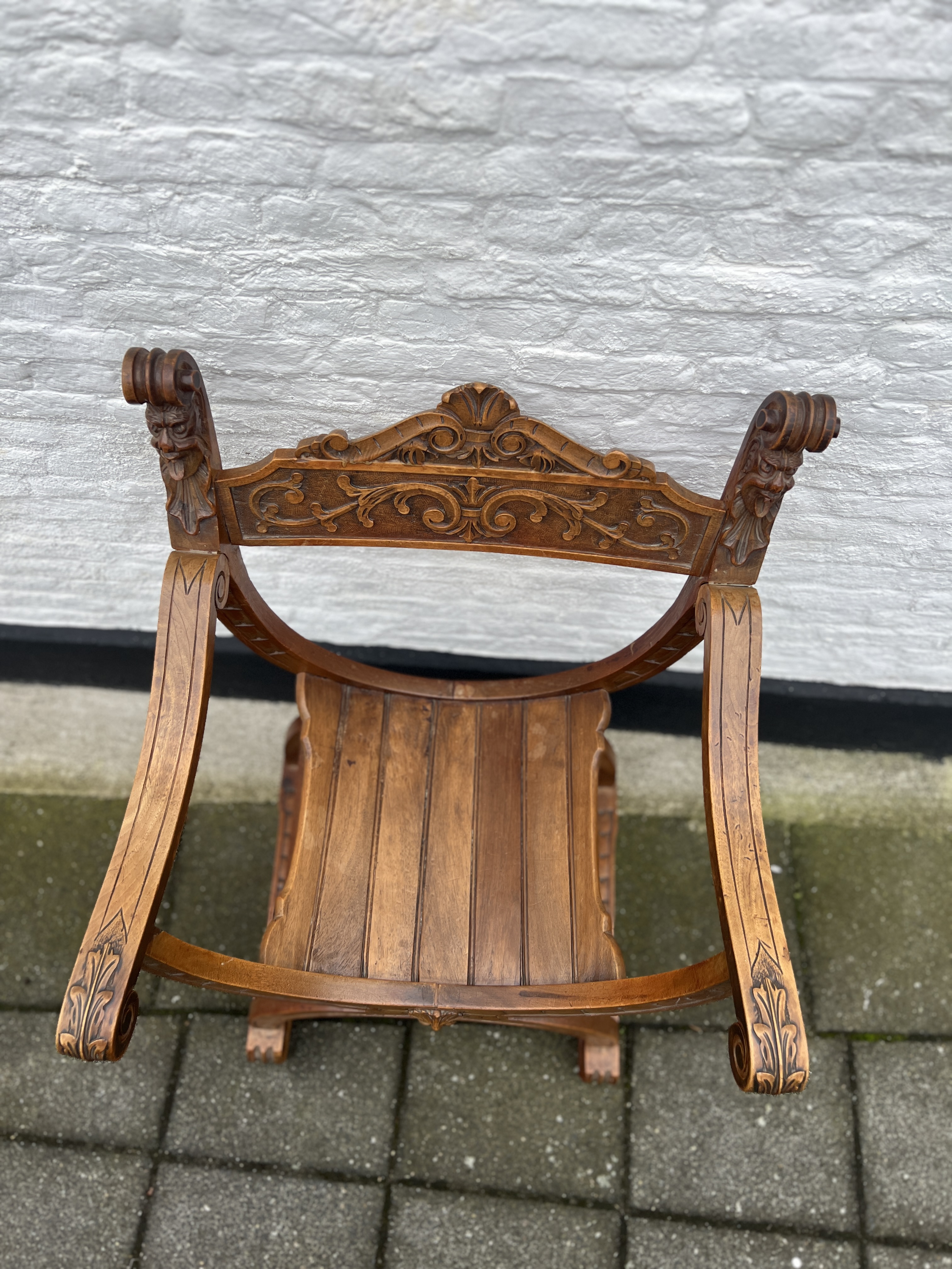 Antieke Stoel - Dagobertstoel Met Mooie Details En Kussentje image 10