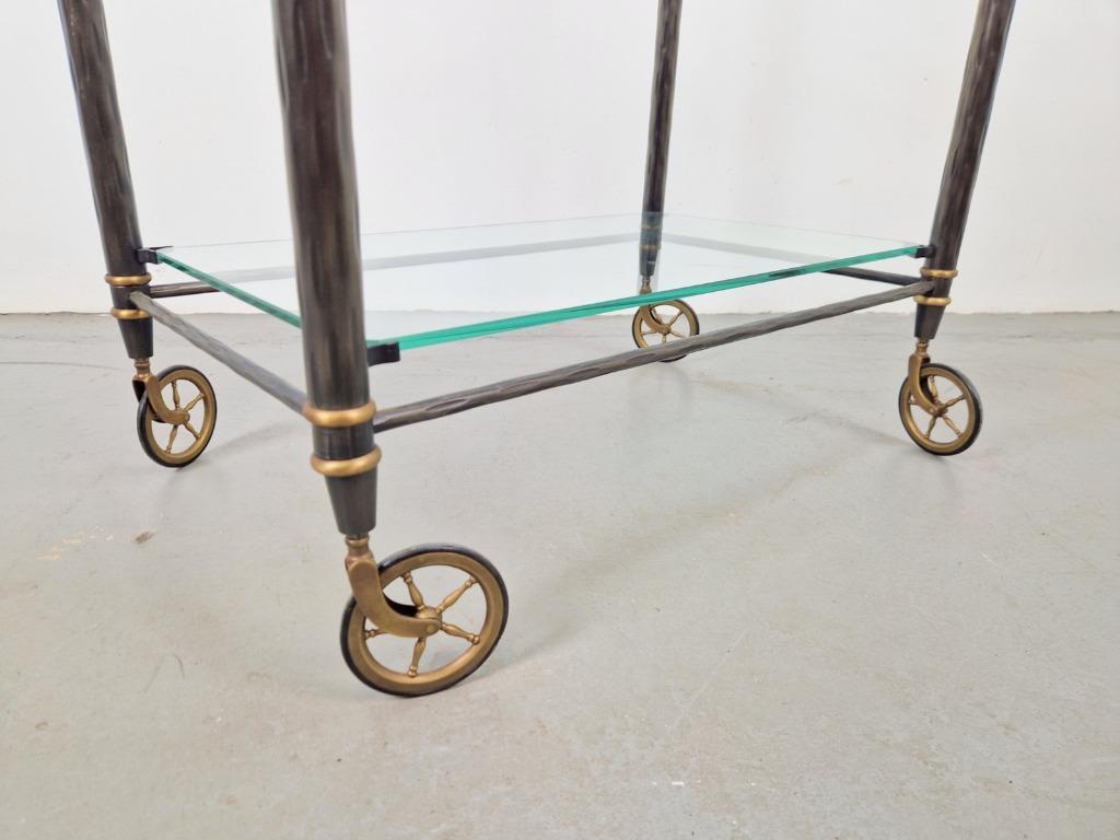 Vintage Regency Messing Metaal Bar Cart Drank Trolley Goud image 9