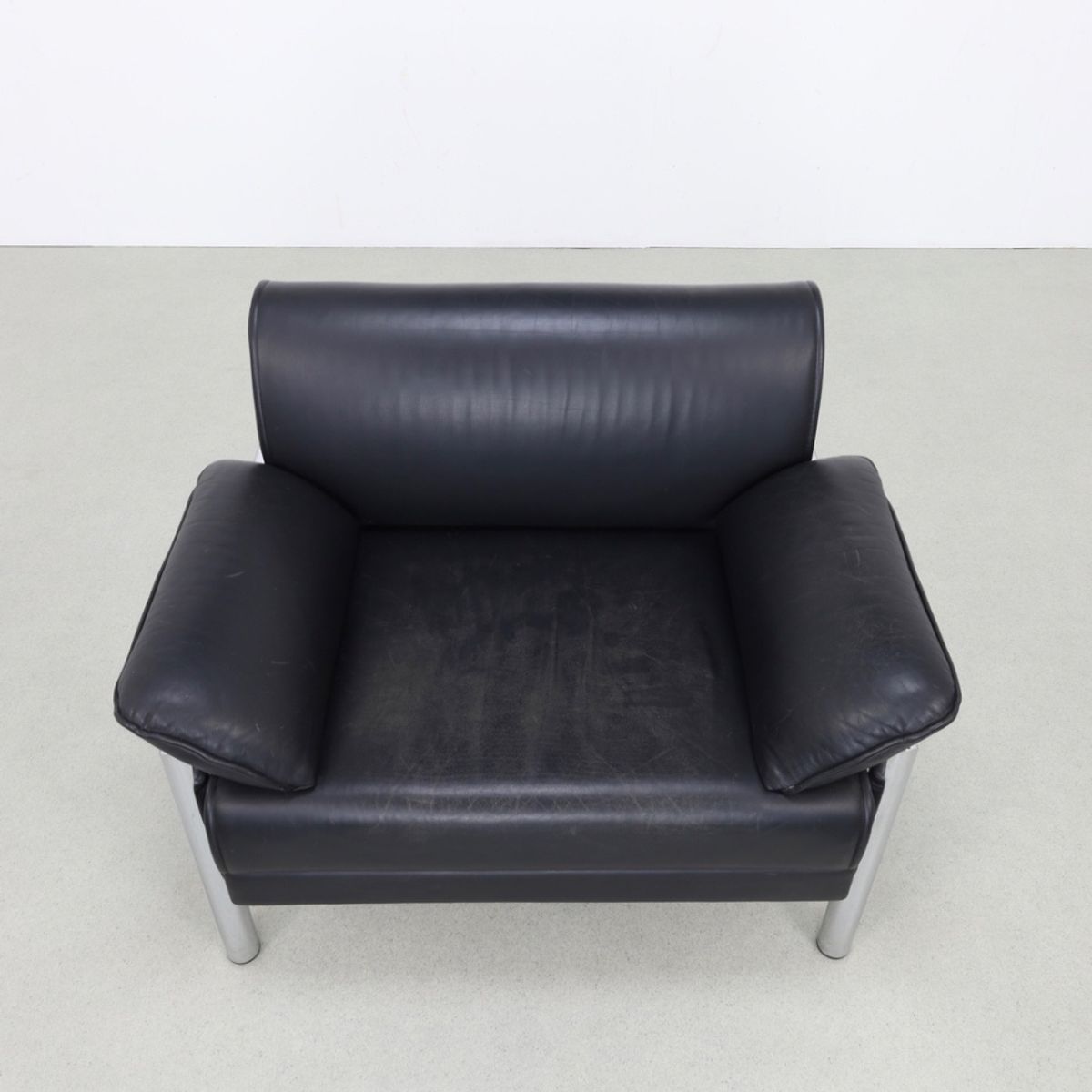 Postmoderne Fauteuil In Chroom & Leer, 1980s image 4