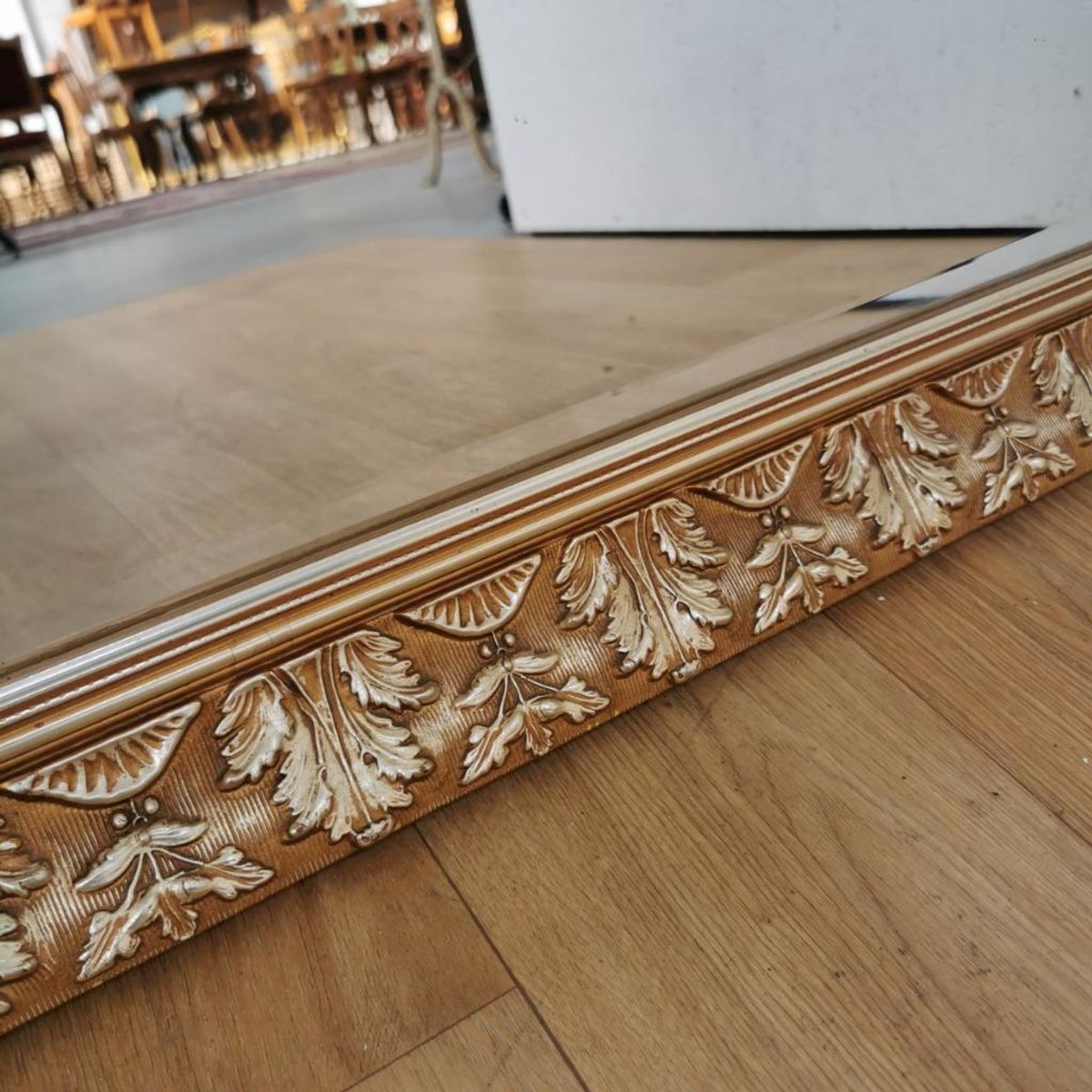 Grote Vintage Goudkleurige Hollywood Chic Schouwspiegel Spiegel Facet Geslepen image 13