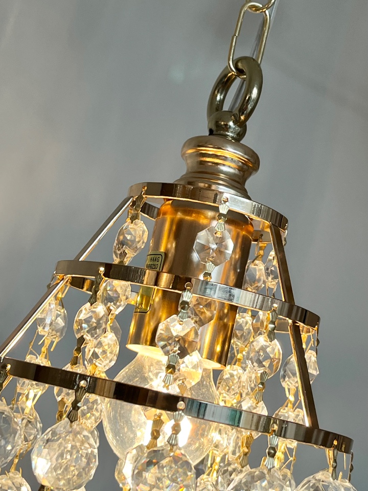 4 Beschikbaar ! Gemerkte Swarvski Hanglampen Vintage Kristal image 3