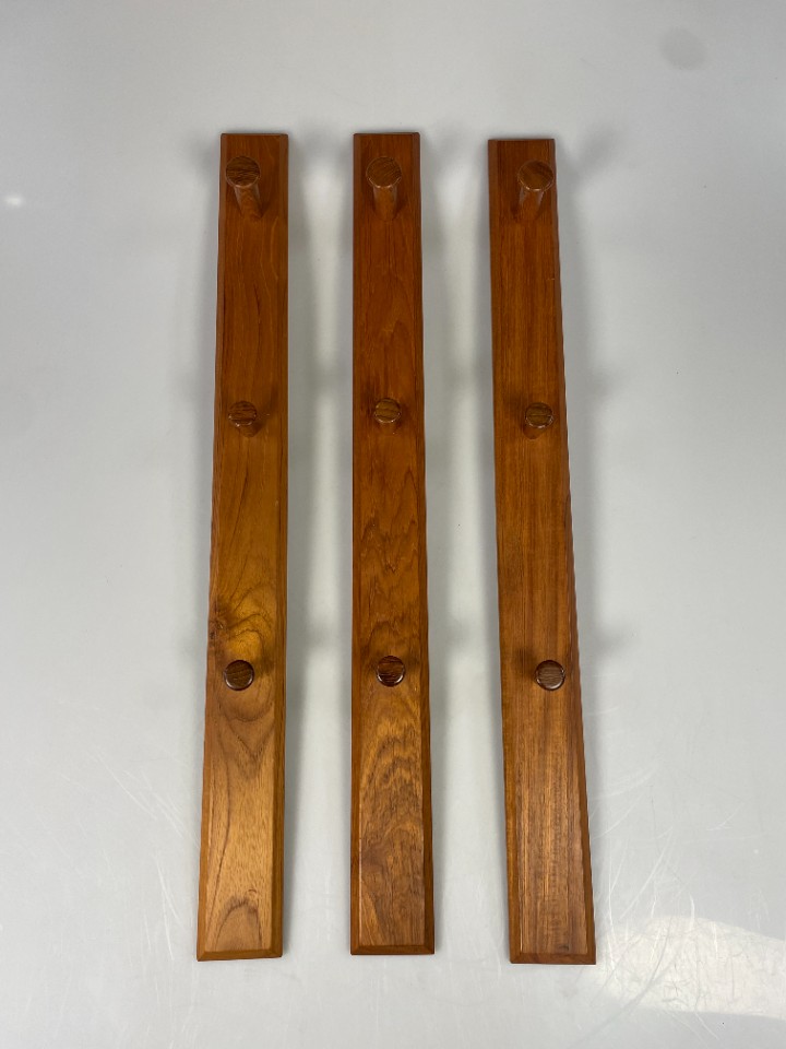 Vintage Teakhouten Wandkapstok Met Hangers, Aksel Kjersgaard Voor Odder Mobler, Denemarken 1960's image 3