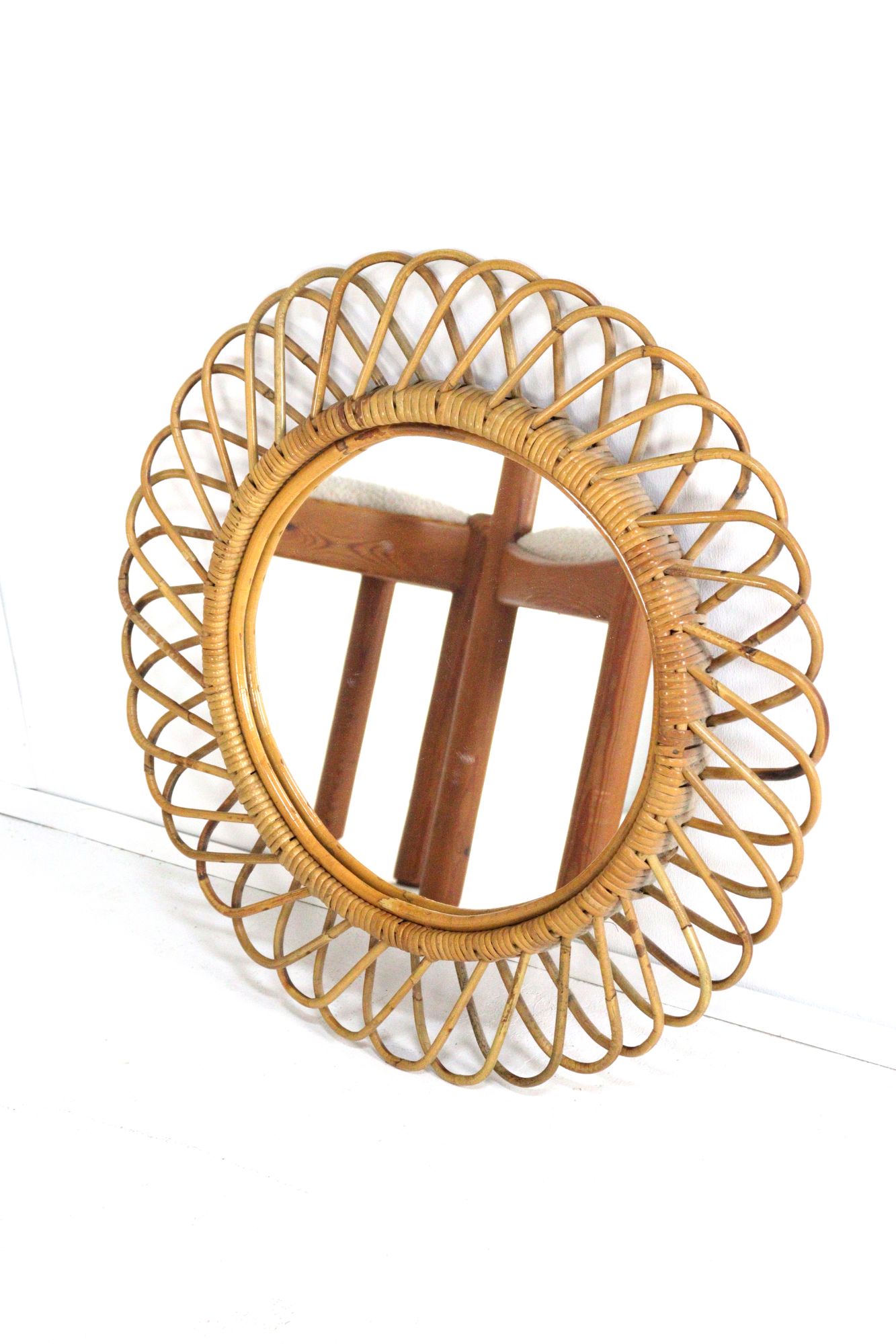 Franco Albini Rotan Spiegel Vintage image 3