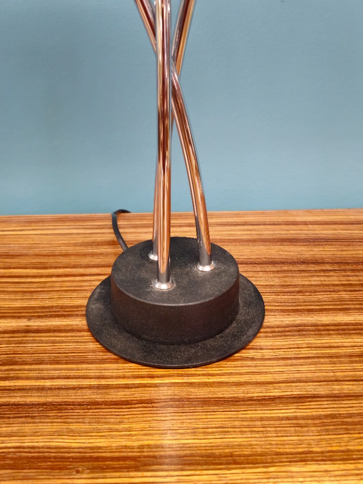 Vintage Bollenlamp Tafellamp Bureaulamp Lamp Bollen Chrome Glas image 4
