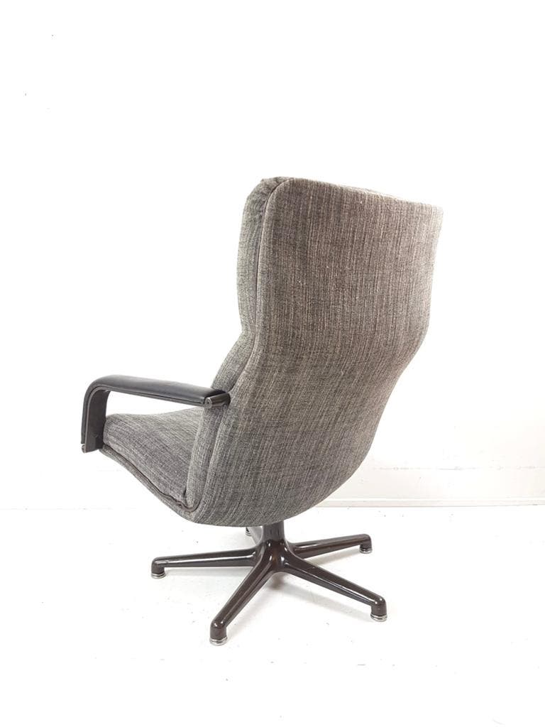 Artifort Draaifauteuil Grijs Bruin F154 Vintage Bureaustoel image 5